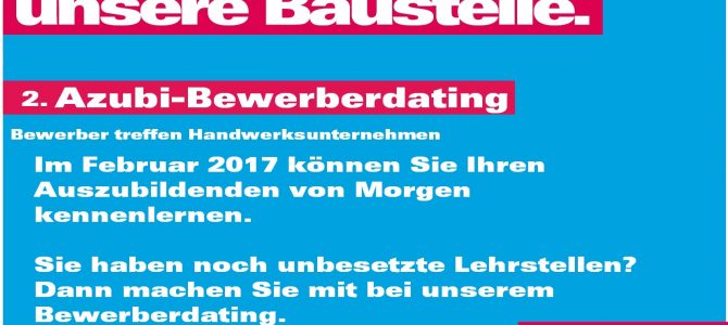 2. Azubi-Bewerberdating der Kreishandwerkerschaft Solingen-Wuppertal 2. Azubi-Bewerberdating der Kreishandwerkerschaft Solingen-Wuppertal